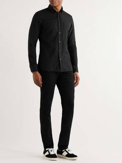 TOM FORD Button-Down Collar Cotton and Cashmere-Blend Shirt outlook