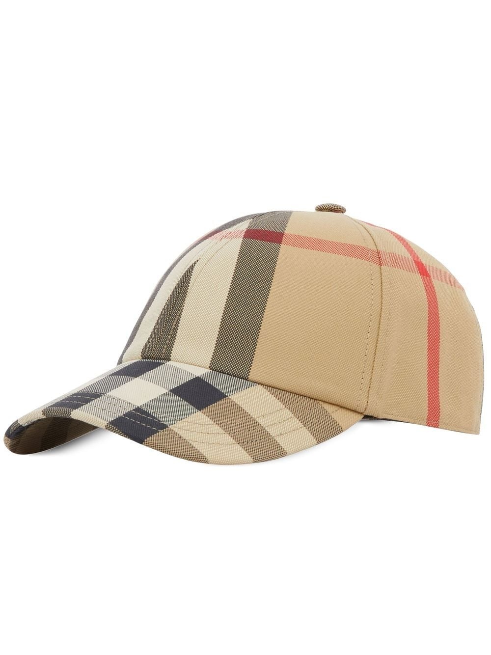 embroidered-logo check cotton baseball cap - 1