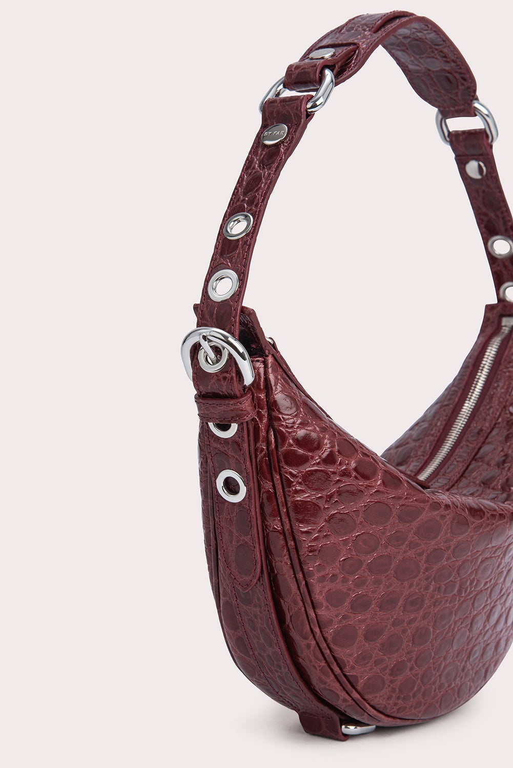 Gib Wine Circular Croco Embossed Leather - 3
