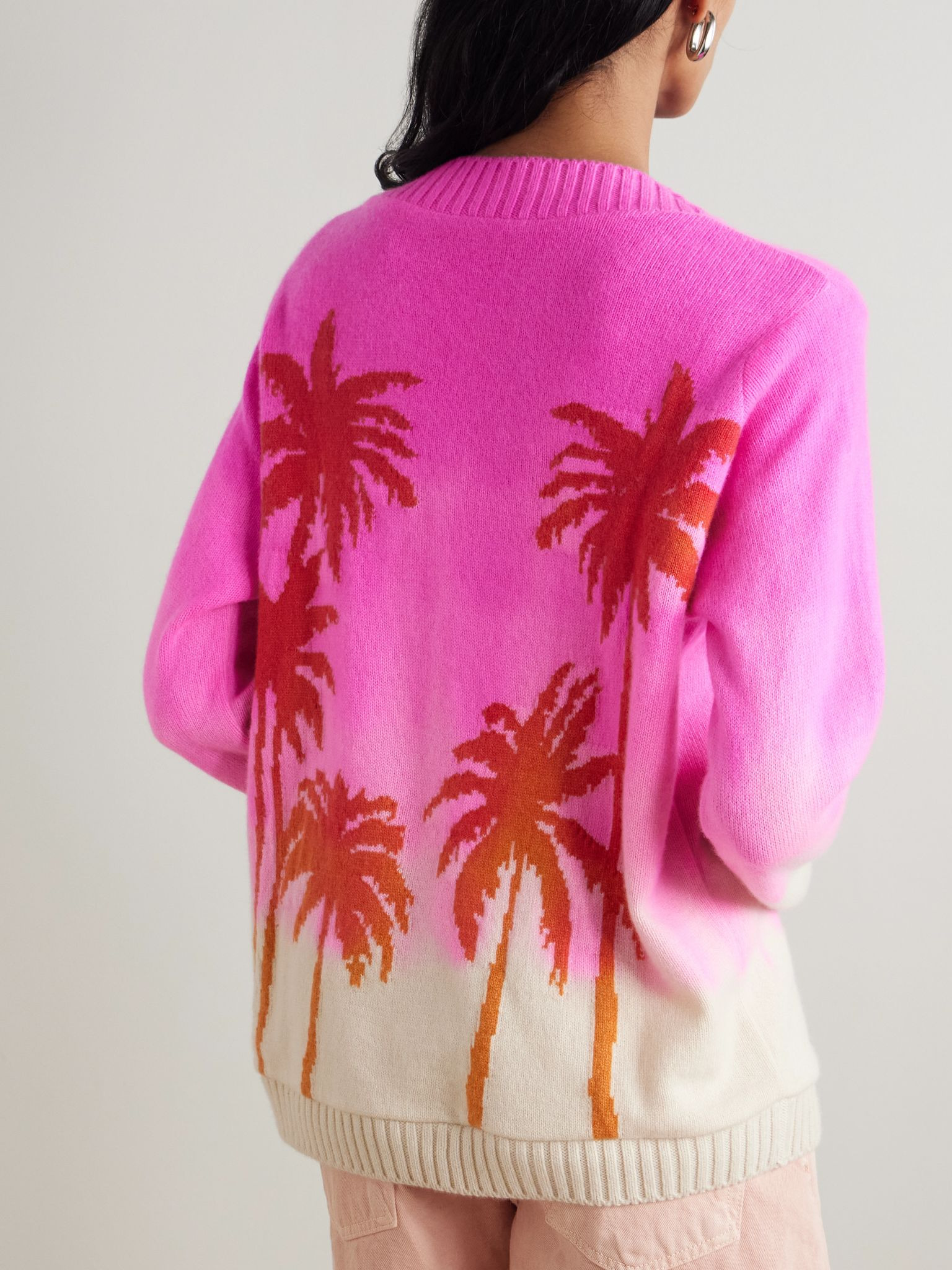 Intarsia cashmere sweater Pink - 3