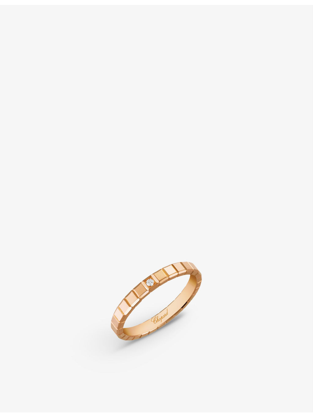Ice Cube 18ct rose-gold and 0.01ct round-cut diamond ring - 1