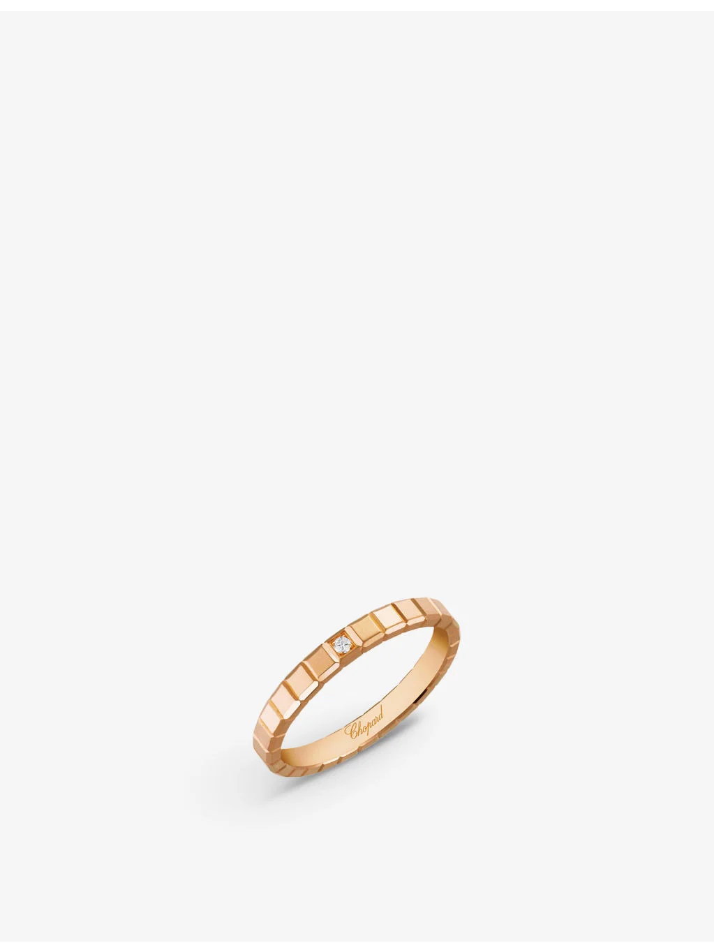 Ice Cube 18ct rose-gold and 0.01ct round-cut diamond ring - 1