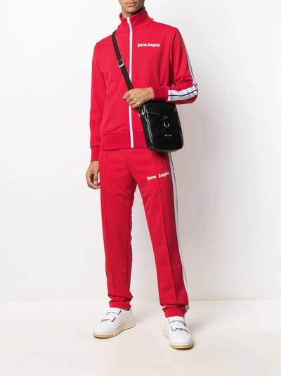 Palm Angels logo-print zip-up track jacket outlook