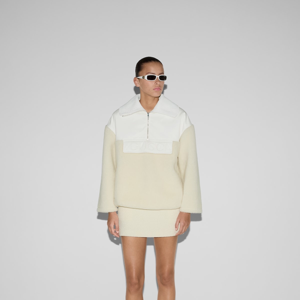 Wool blend fleece zip jacket - 3