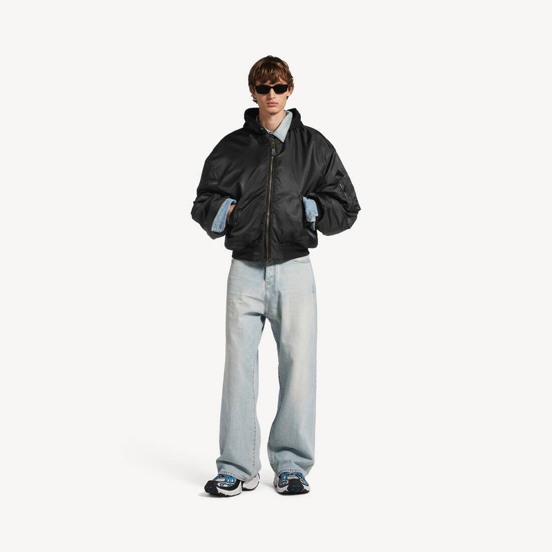 BALENCIAGA Men's Hooded Bomber in Black outlook