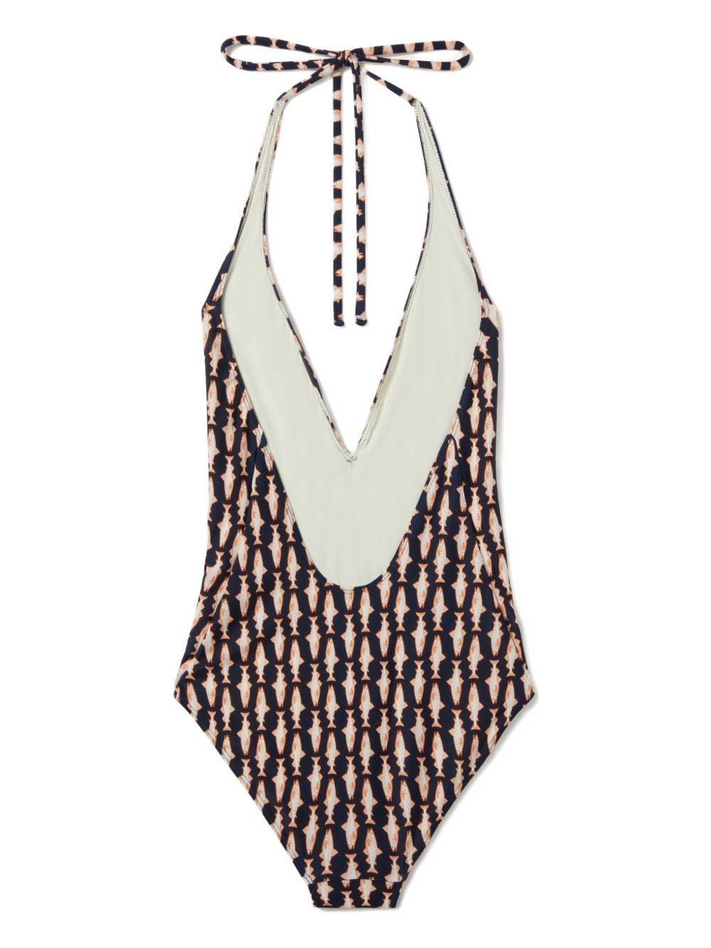 fish-print halter swimsuit - 2