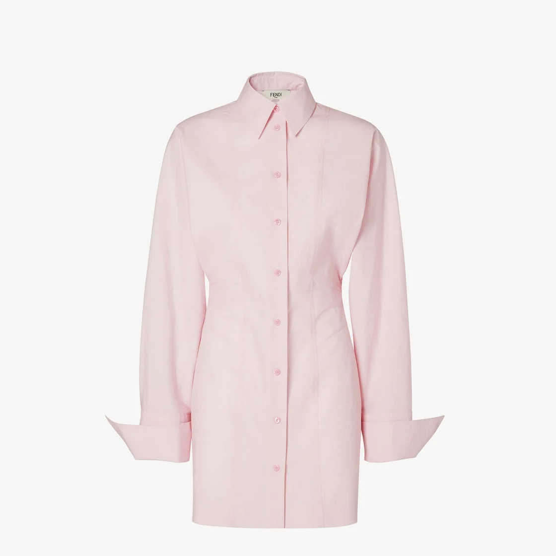 Dress Light pink cotton poplin dress - 1