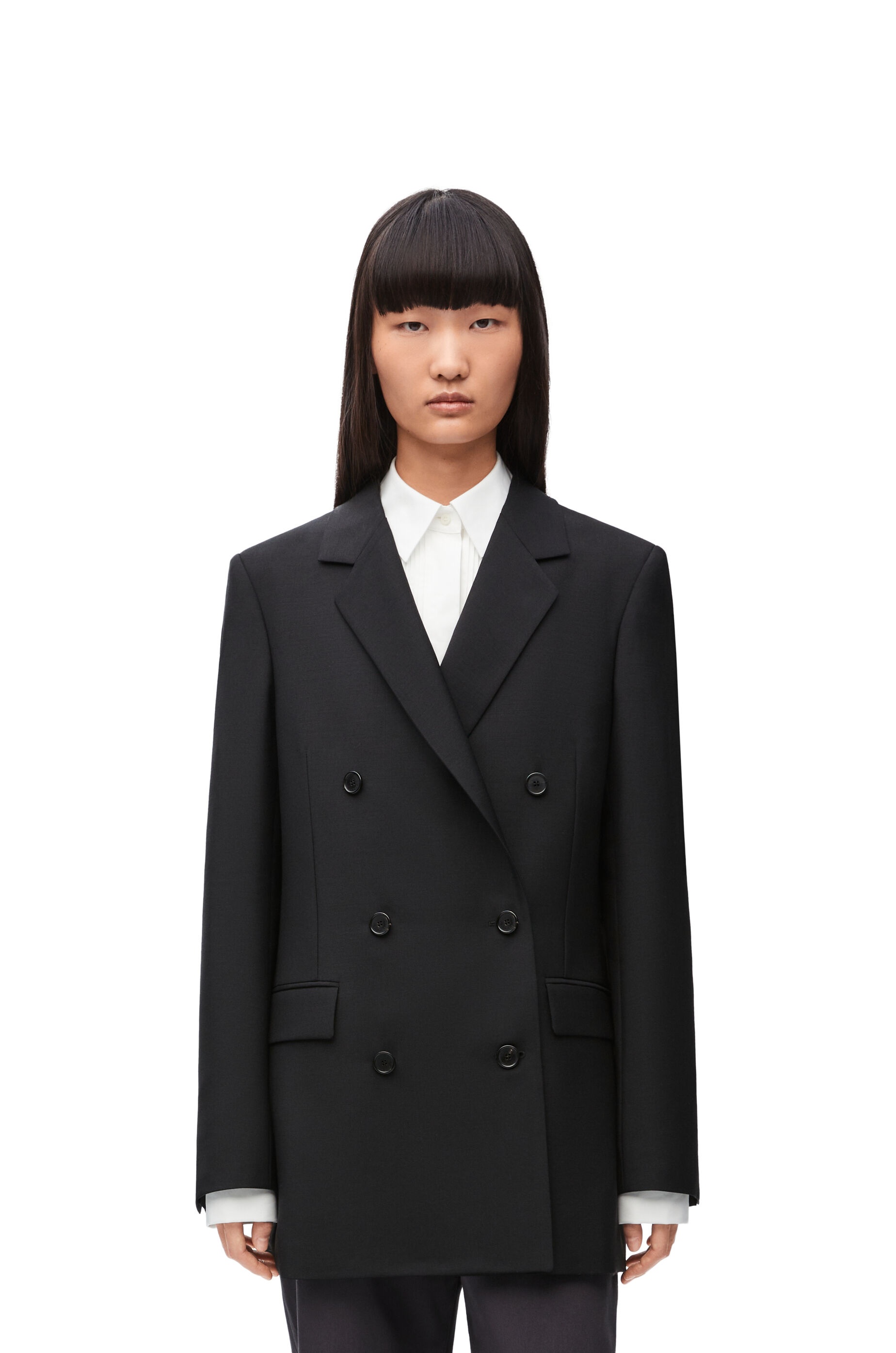 Double breasted jacket in mohair and wool - 3