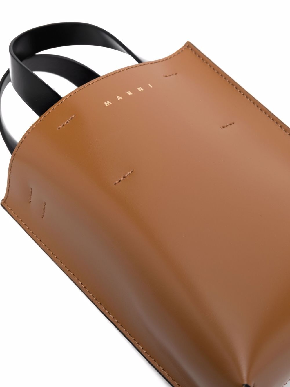 two-tone leather tote bag - 4