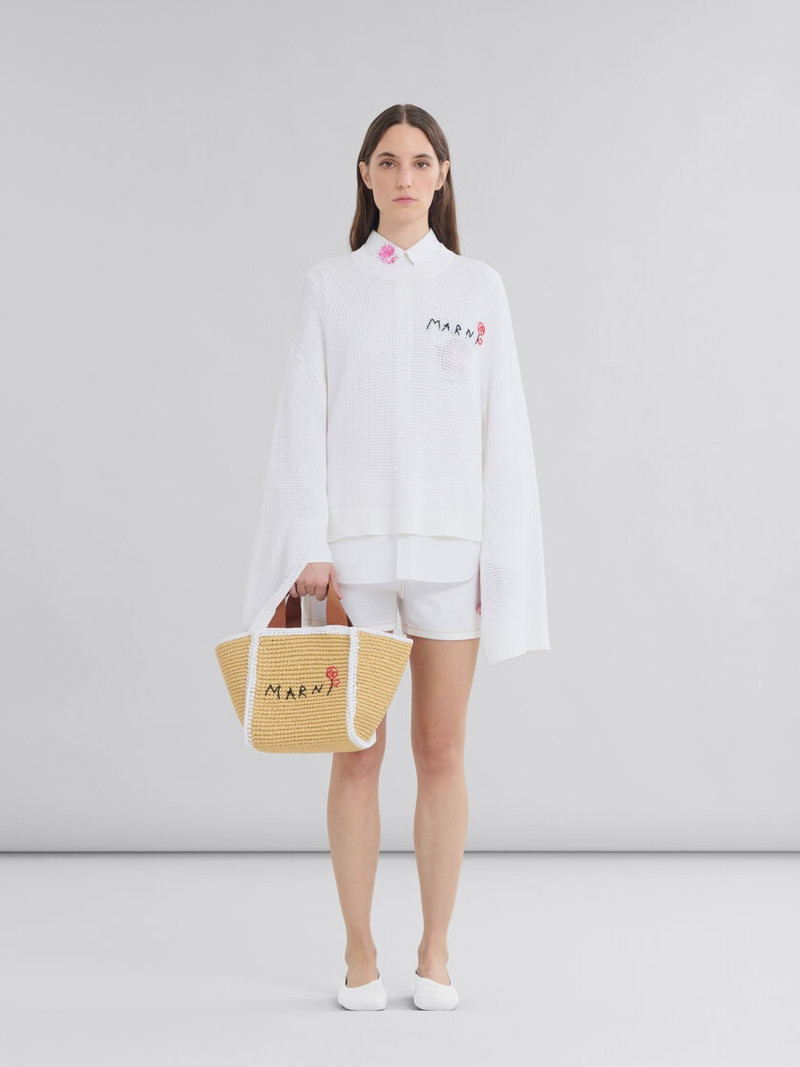 Marni NATURAL MACRAMÉ SILLO SMALL SHOPPER outlook