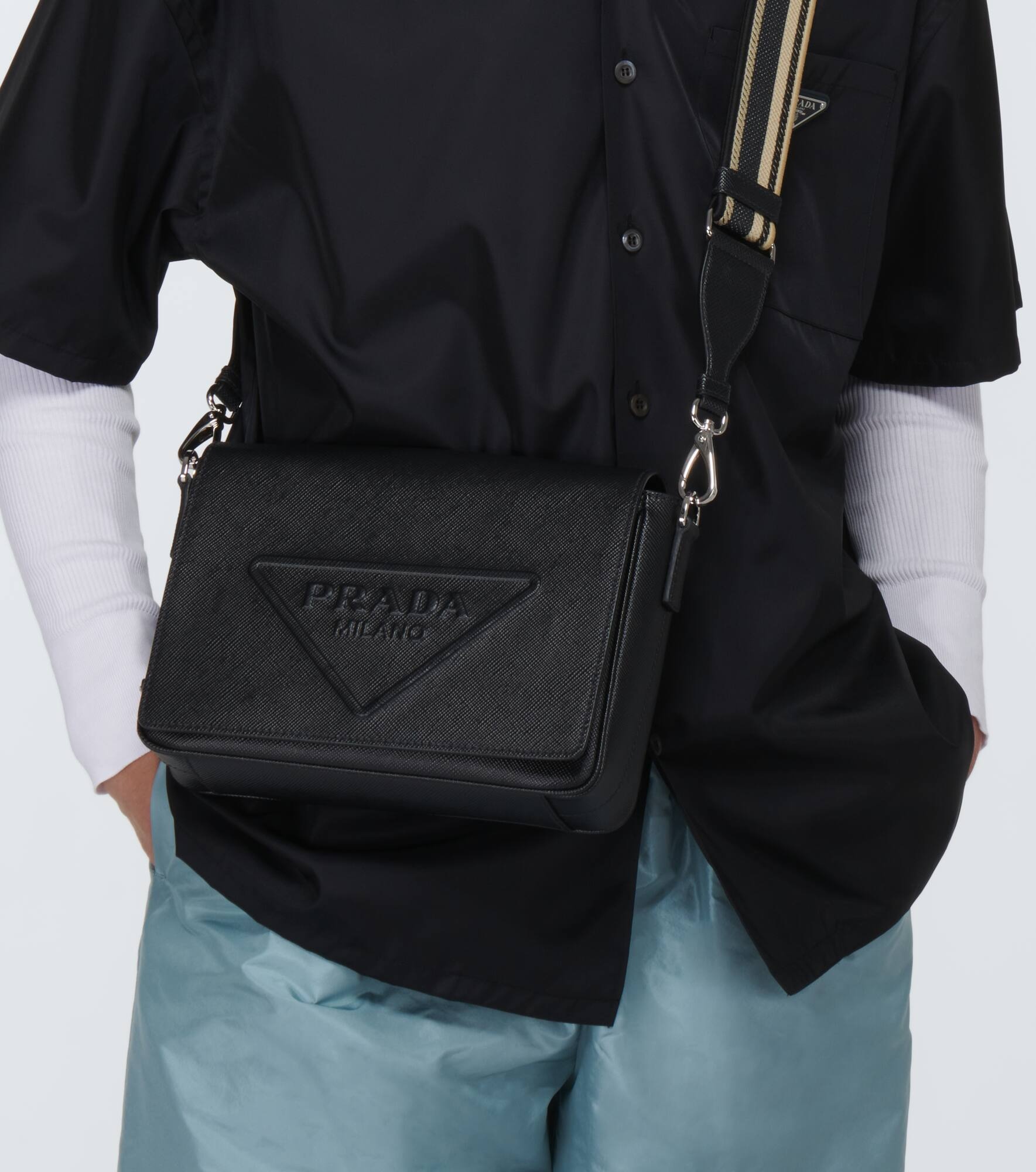 Saffiano leather shoulder bag - 3
