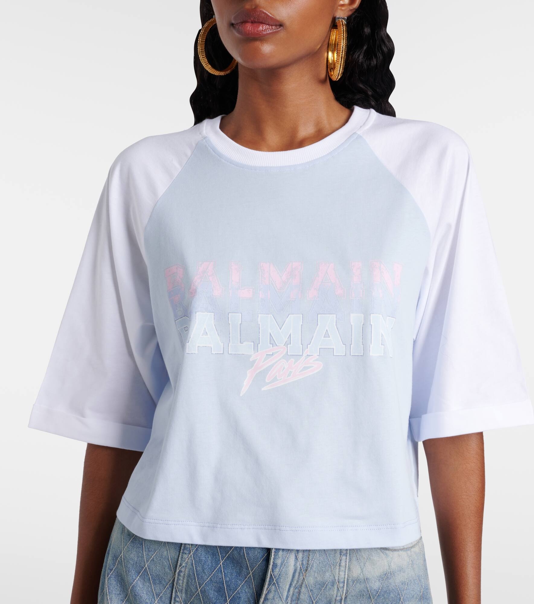 Logo cropped cotton jersey T-shirt - 5