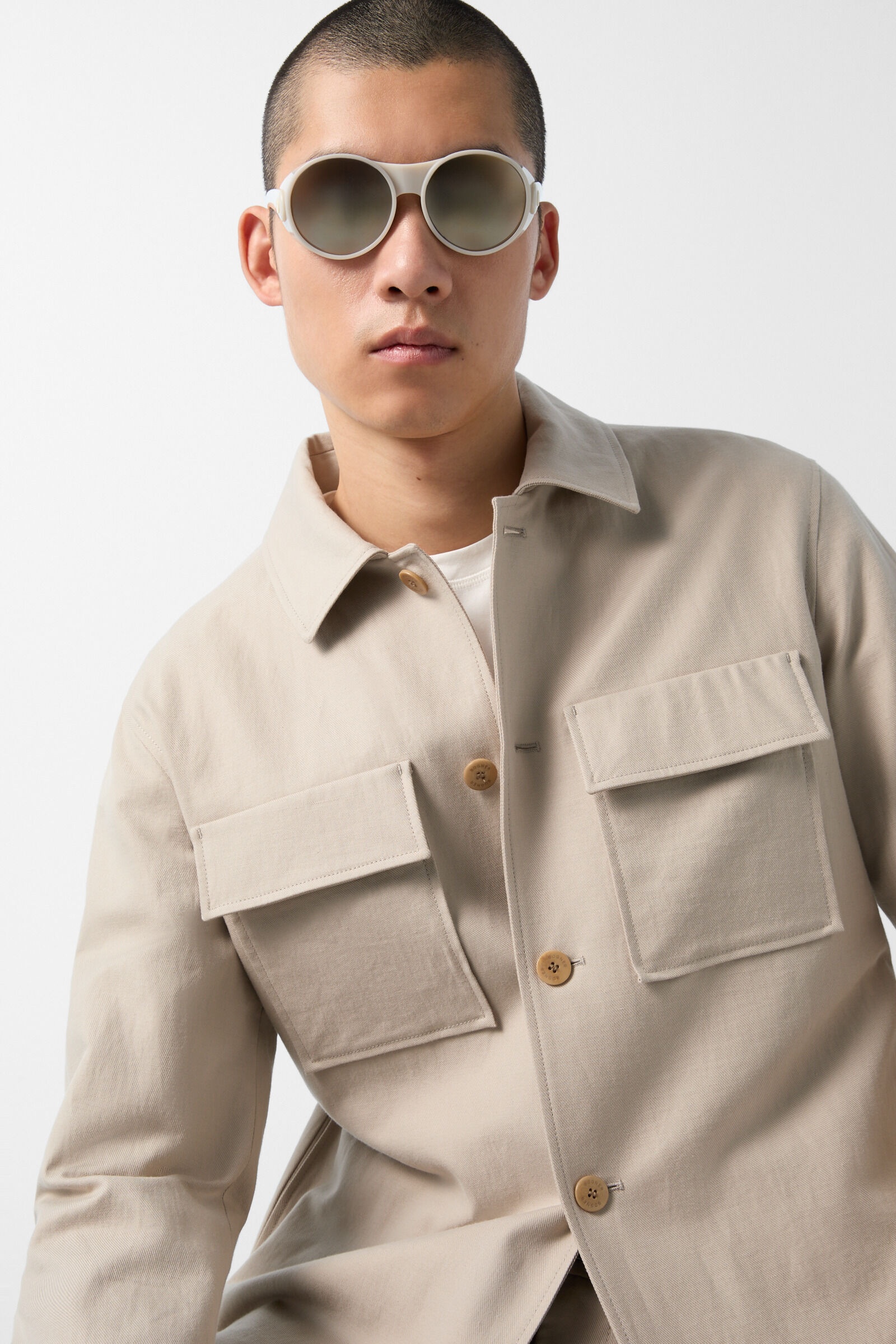 Larry shirt jacket in Beige - 5