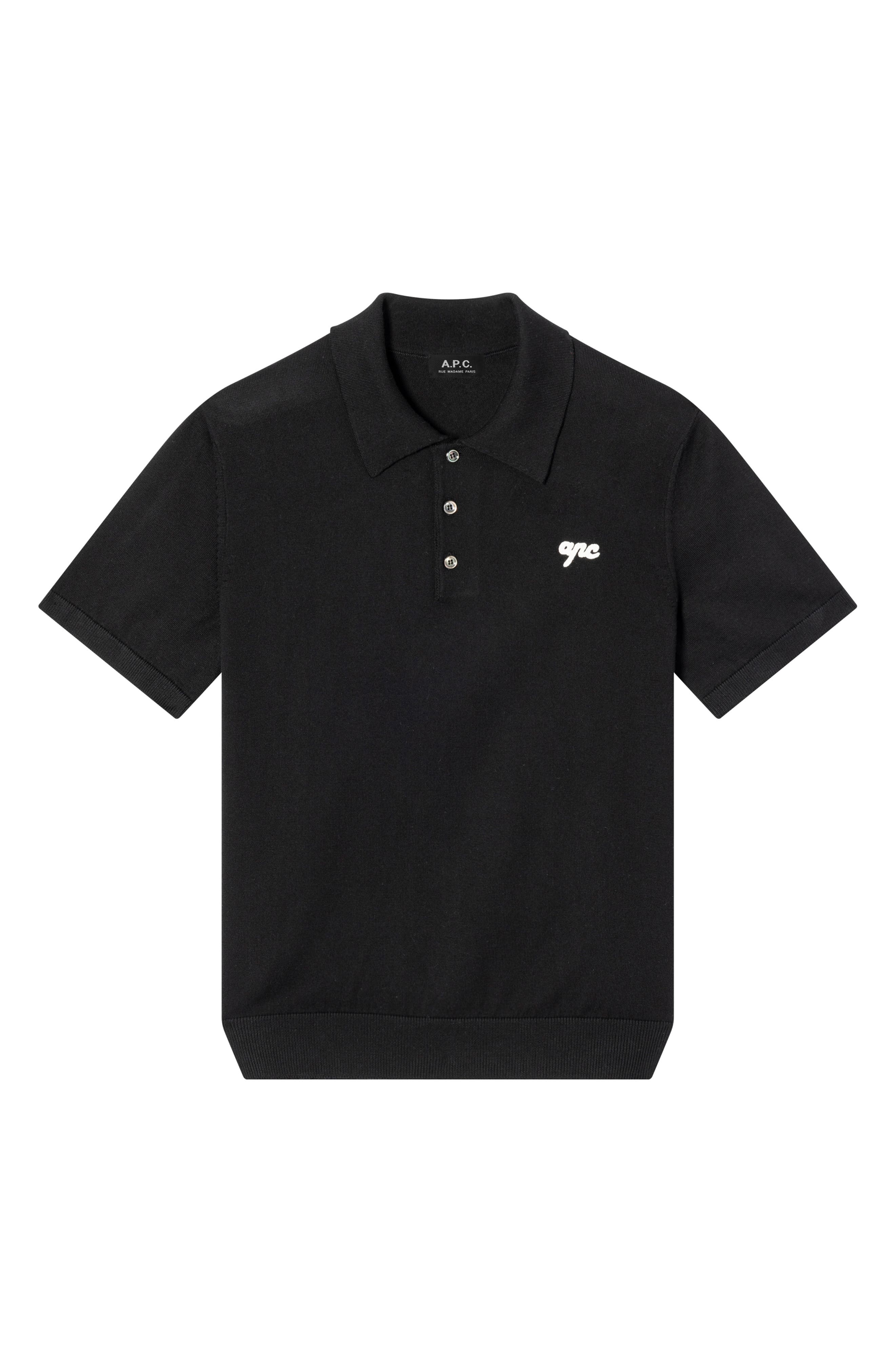 A.P.C. Gregorio Cotton Polo in Lzz Black at Nordstrom - 4