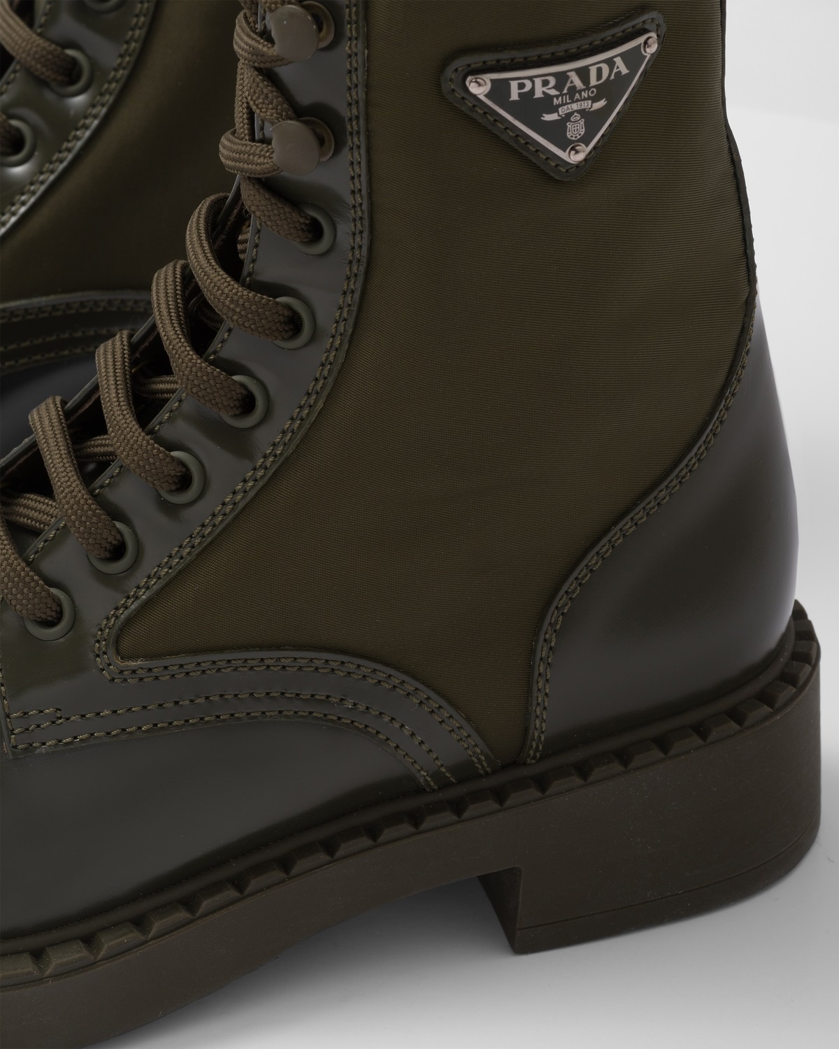Brushed-leather and Re-Nylon boots - 7