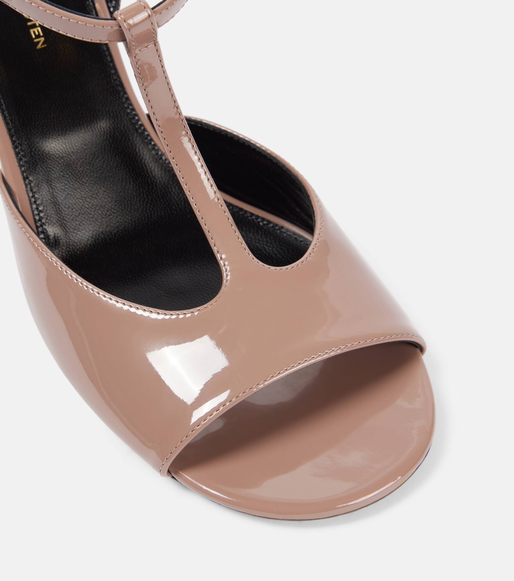 75 patent leather wedge sandals - 5