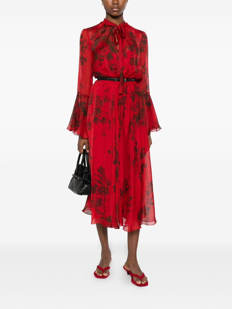 Max Mara floral-print belted midi dress outlook