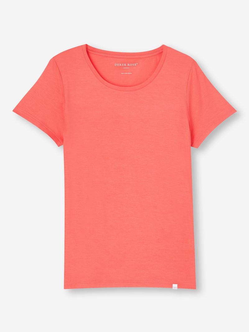 Women's T-Shirt Lara Micro Modal Stretch Coral - 1