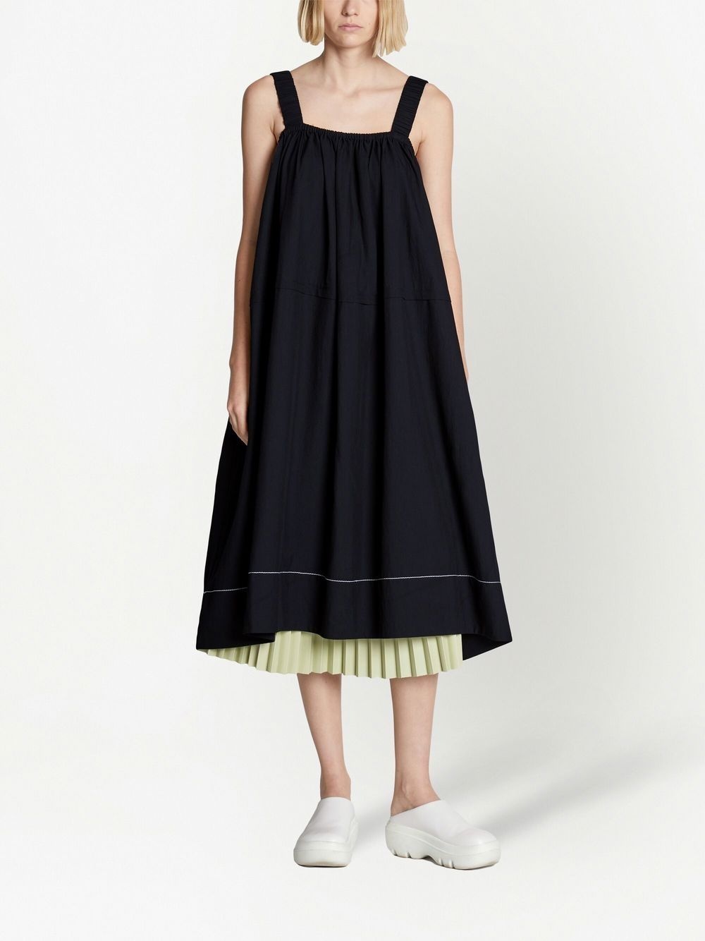 belted flared midi dress - 2