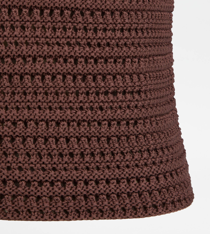 VEST IN COTTON - BROWN 7