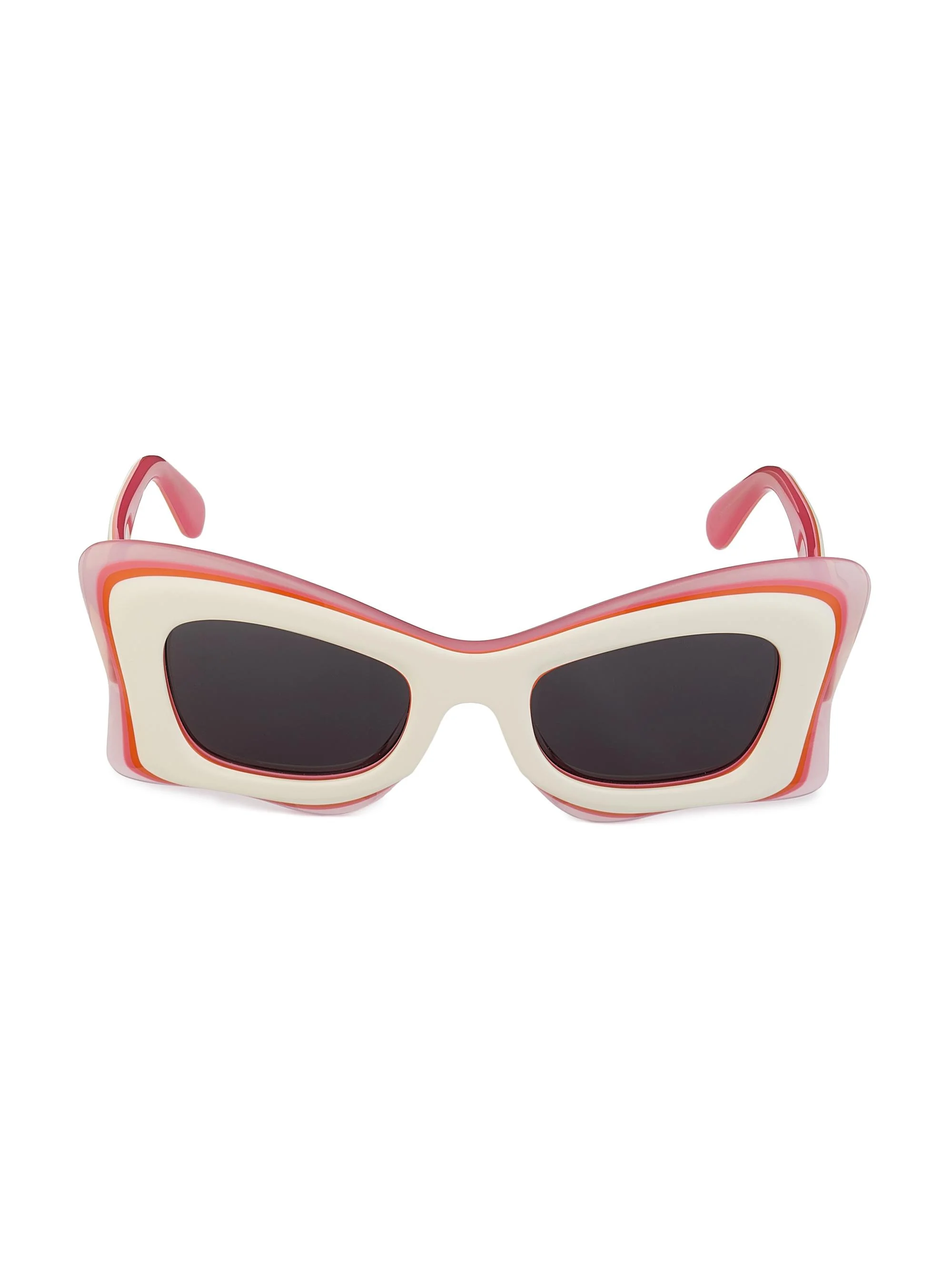 Unisex x Paula's Ibiza 50MM Butterfly Sunglasses - Pink Multi Dark Grey - 1