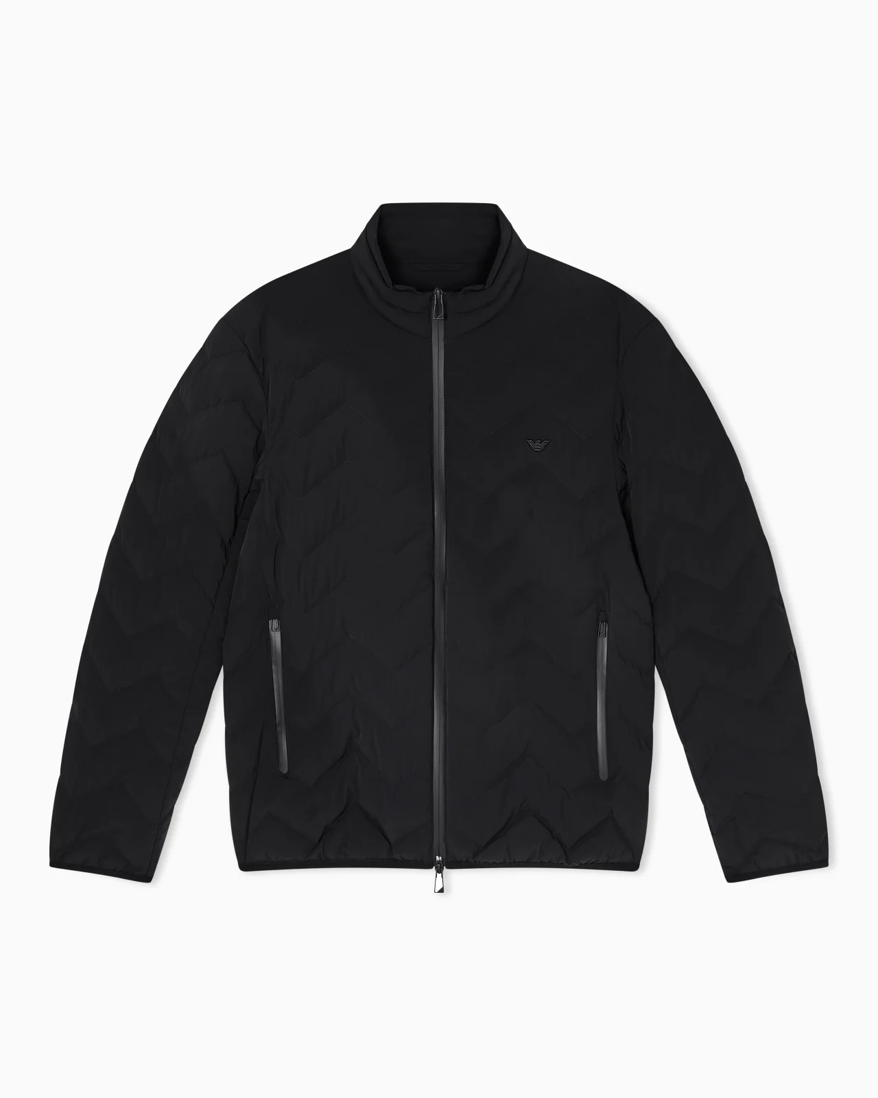 WATER REPELLENT CHEVRON QUILTED DOWN JACKET IN NYLON SPANDEX - 1