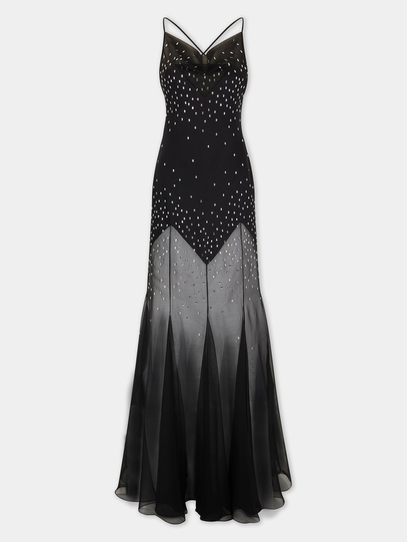 LONG BLACK DRESS WITH EMBELLISHMENTS 1