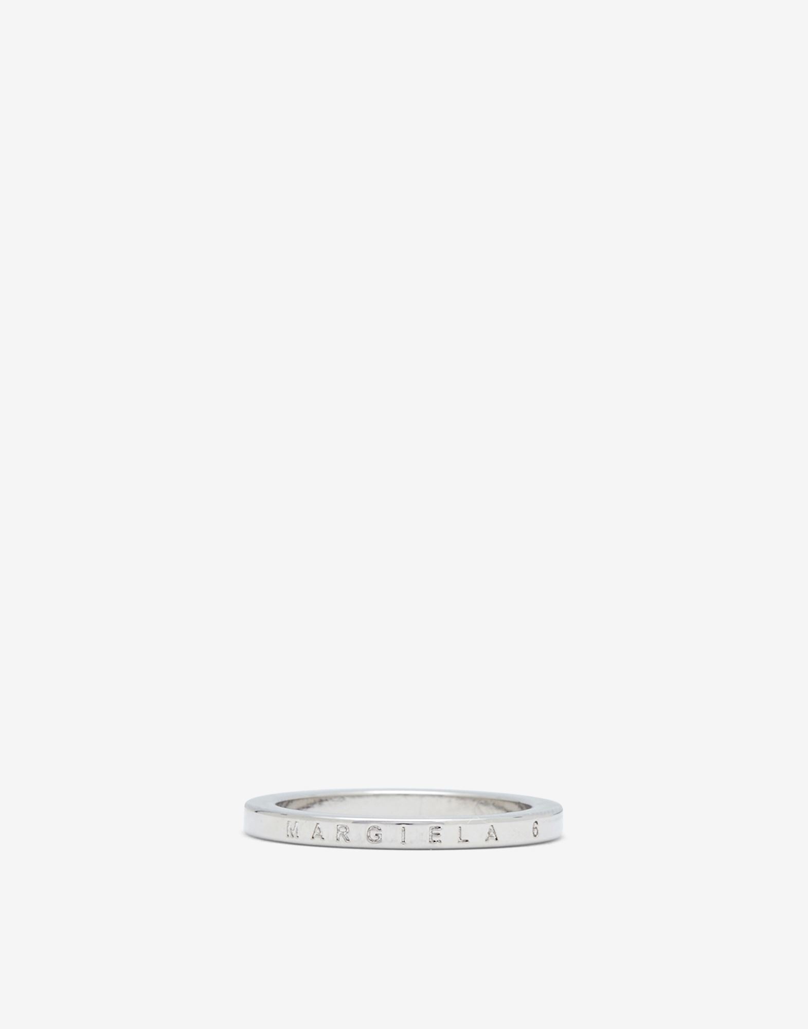 Margiela 6 logo slim brass ring - 1