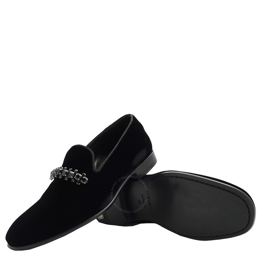 Jimmy Choo Black Thame Crystal-Embellished Loafers - 2