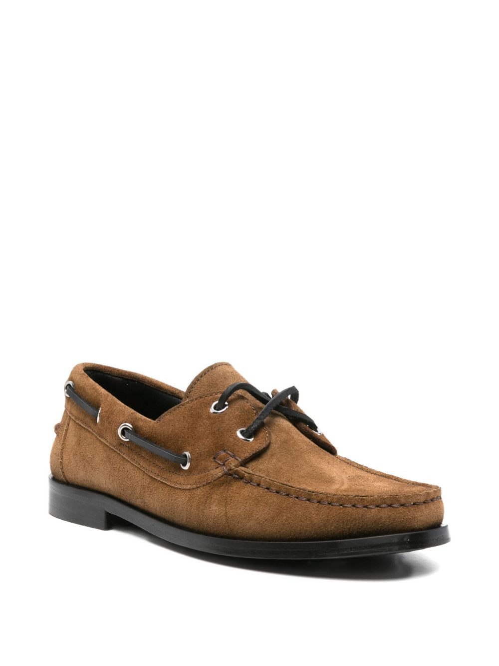 suede lace-up boat shoes - 2