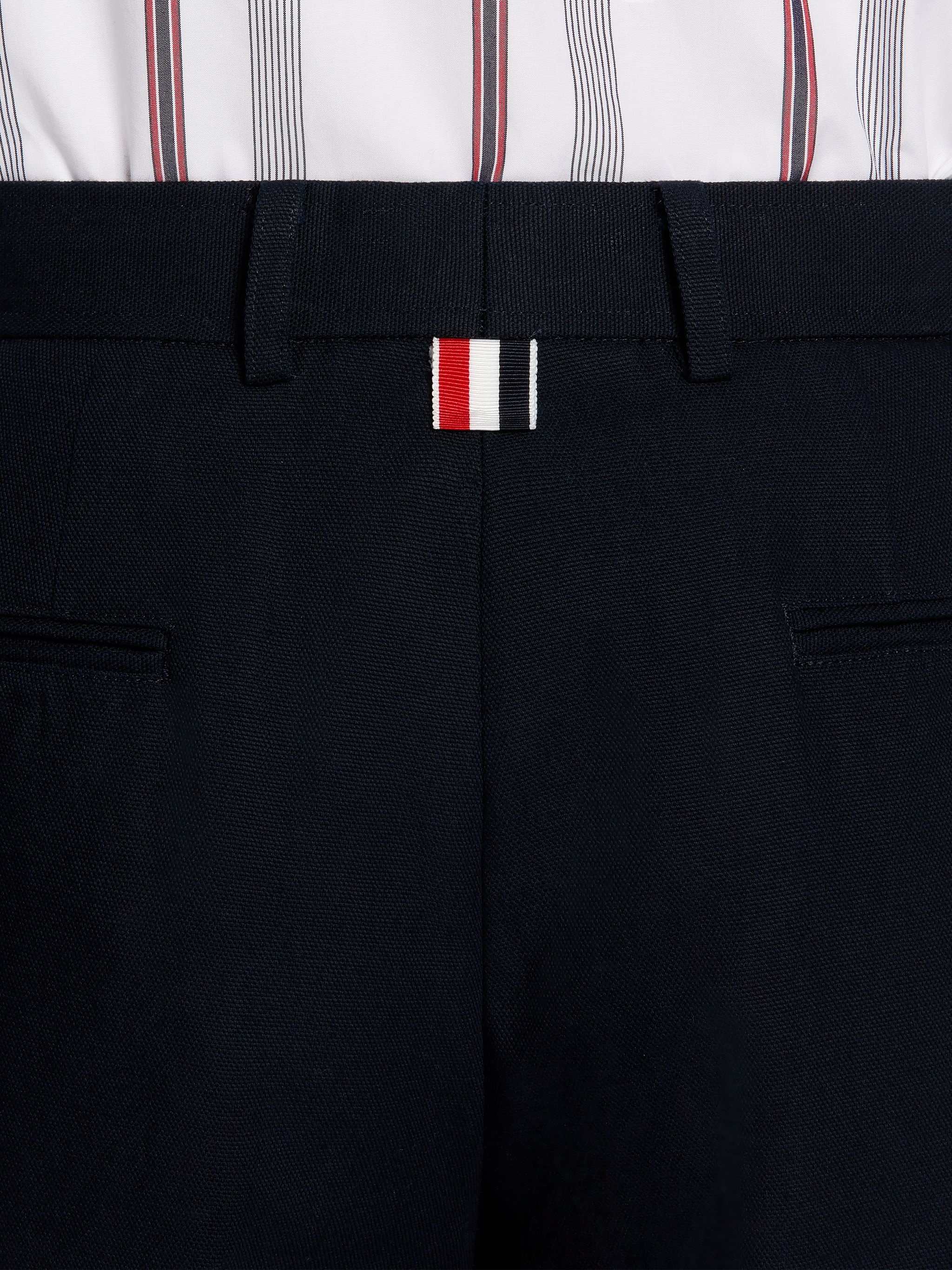 Navy Washed Cotton Canvas Embroidered 4-Bar Unconstructed Chino Short - 6