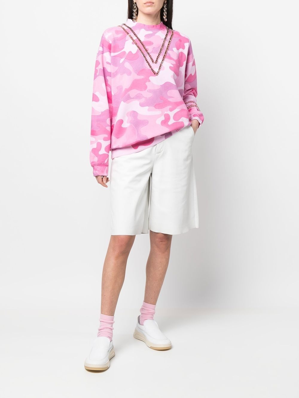 camouflage-print crystal-embellished sweatshirt - 2