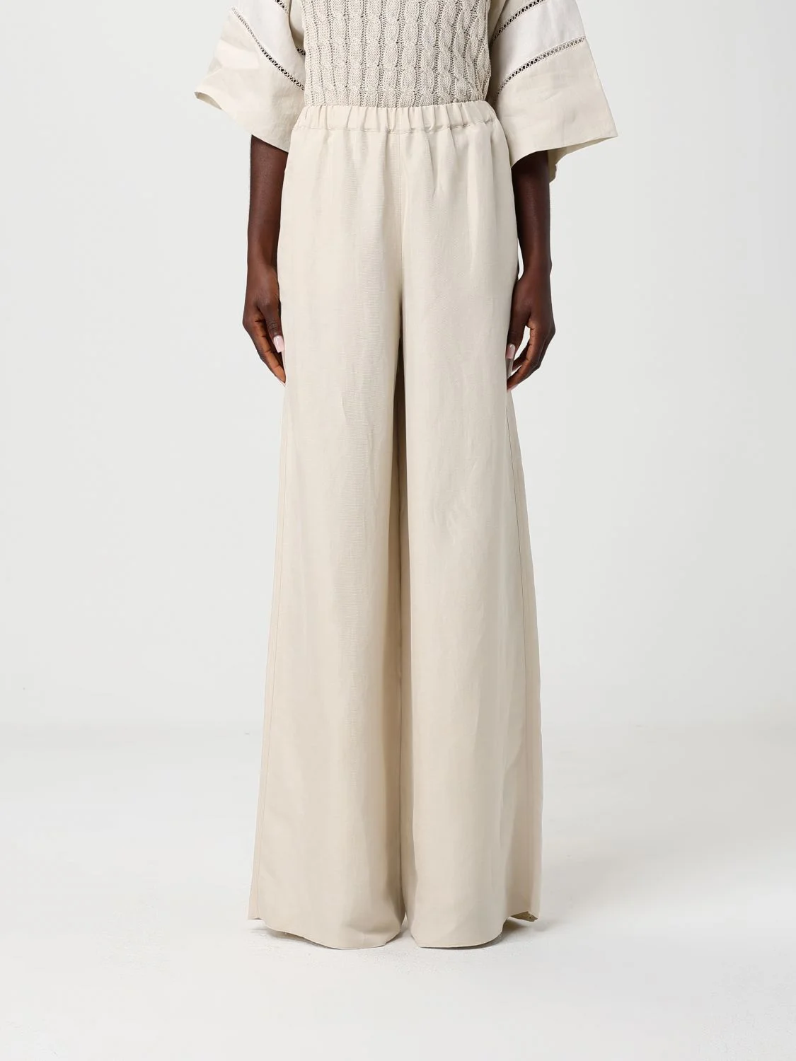 MAX MARA Linen And Silk Palazzo Trousers - 1