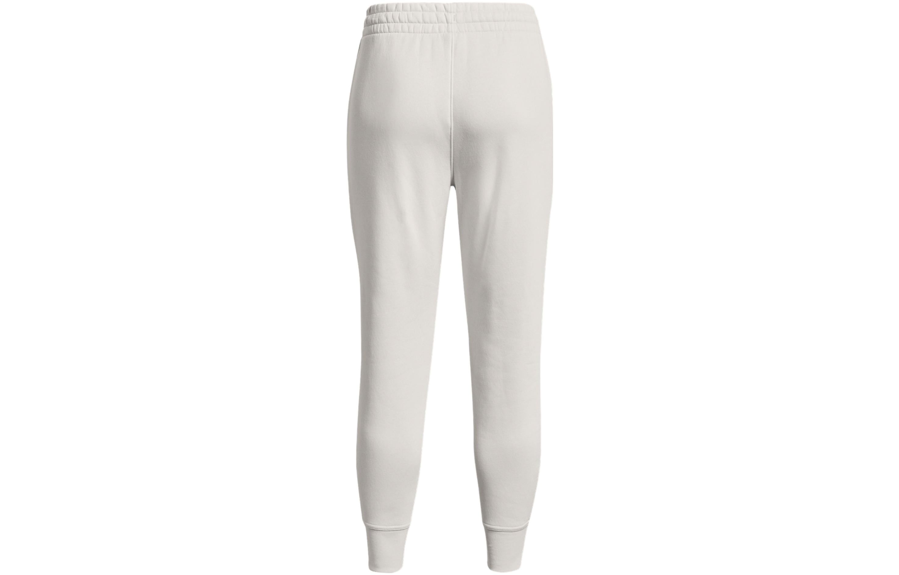 (WMNS) Under Armour Essential Fleece Tapered Pants 'White Black' 1379443-114 - 2