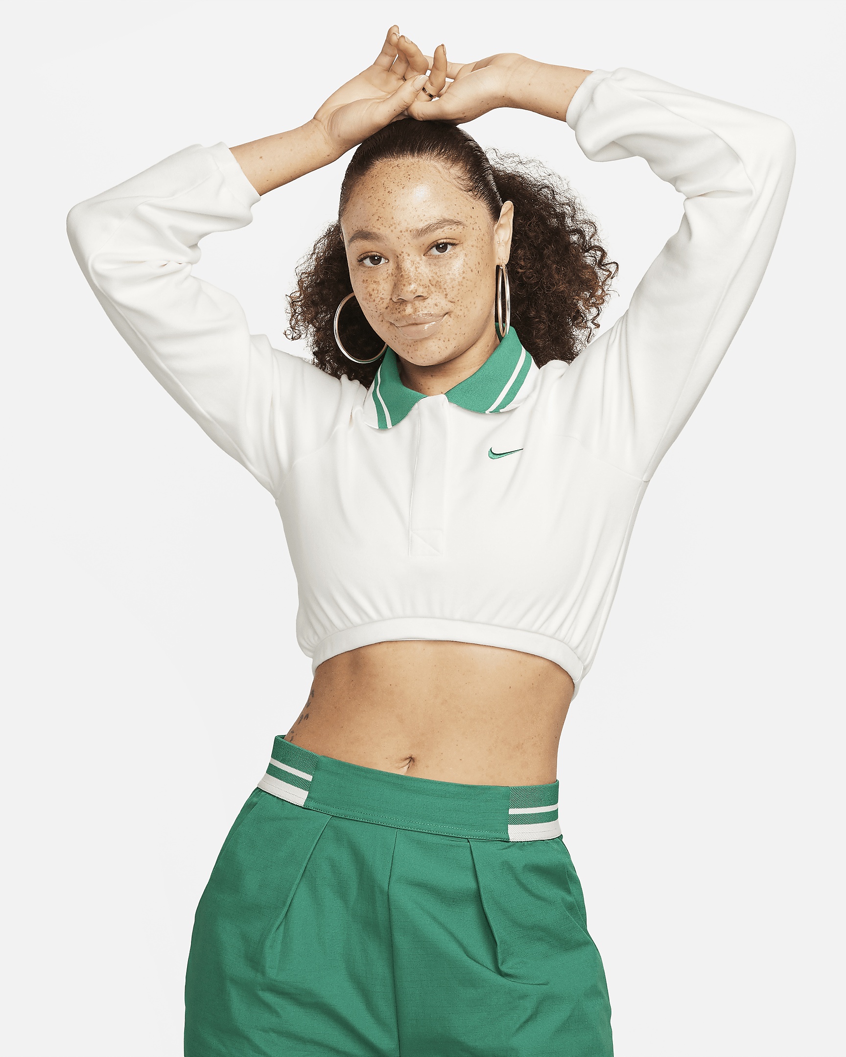 Women's Nike Sportswear Collection Cropped Long-Sleeve Polo - 1