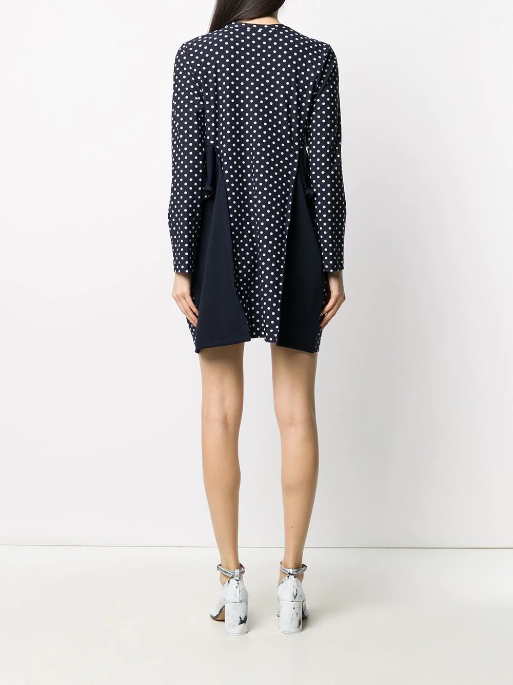 pleated polka dot mini dress - 4