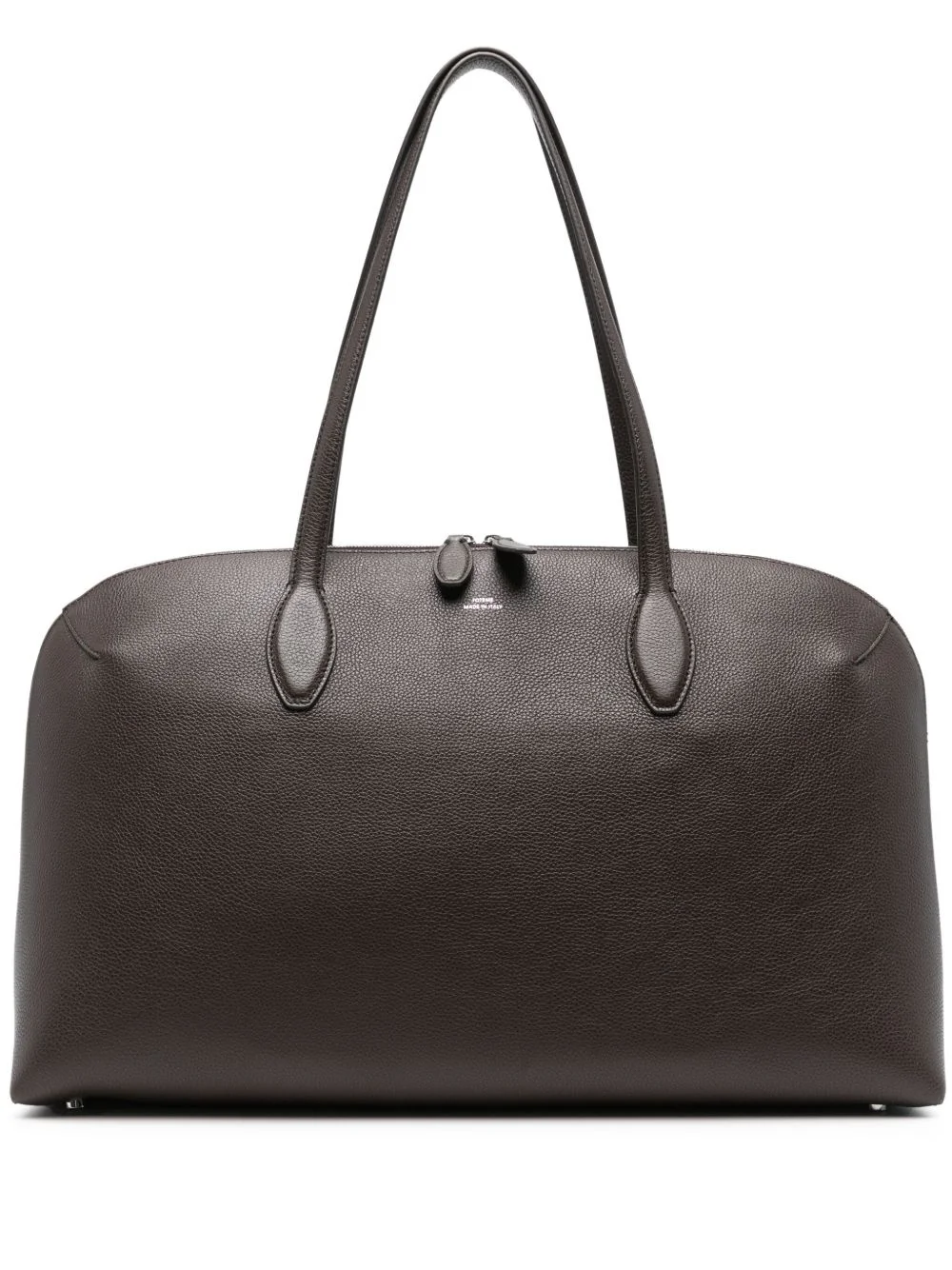 grained-leather tote bag - 1