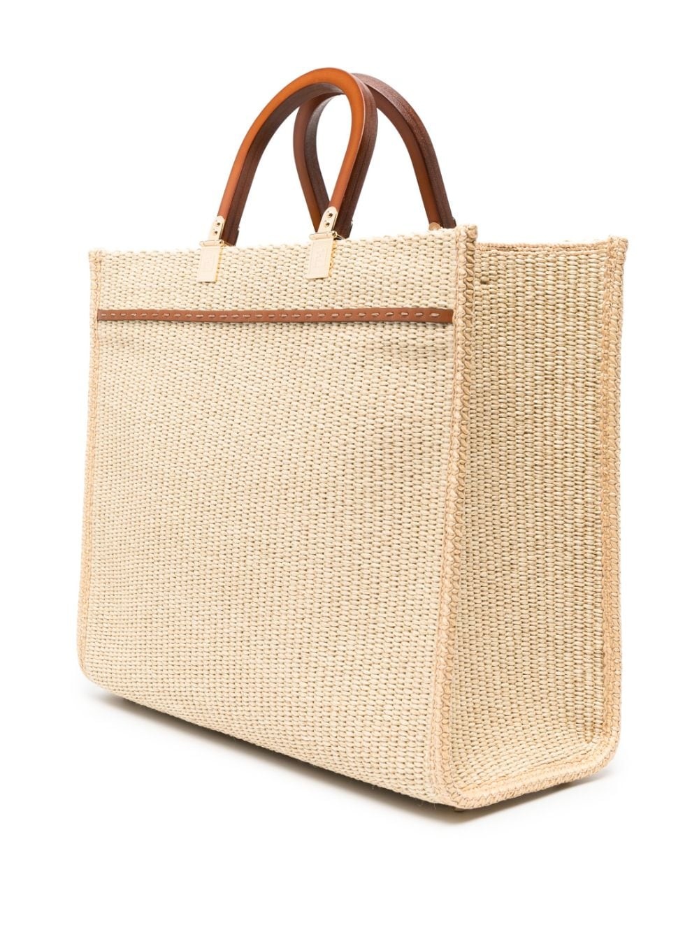 medium Sunshine raffia tote bag - 4