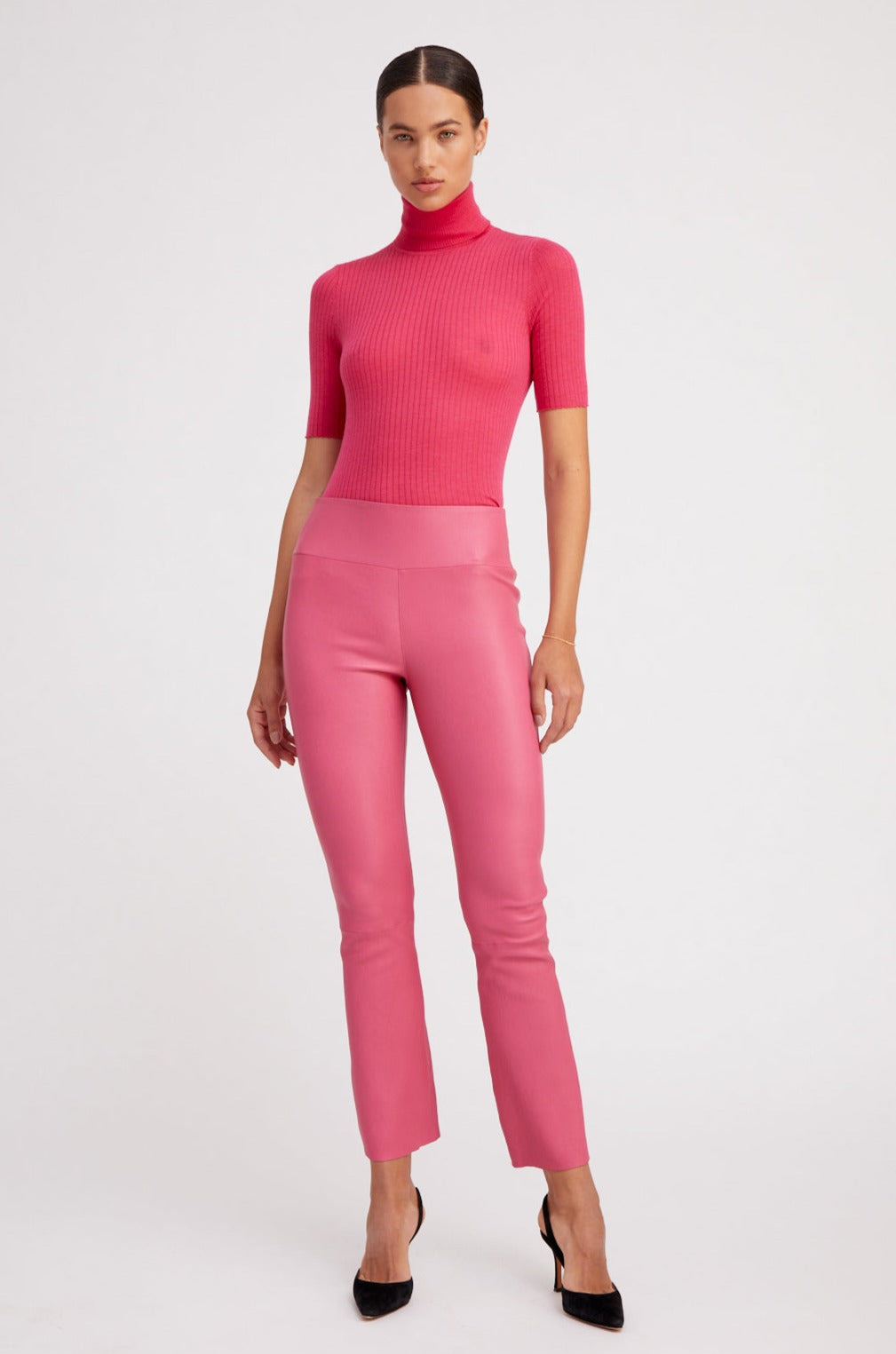 HOT PINK CASHMERE TURTLENECK - 2
