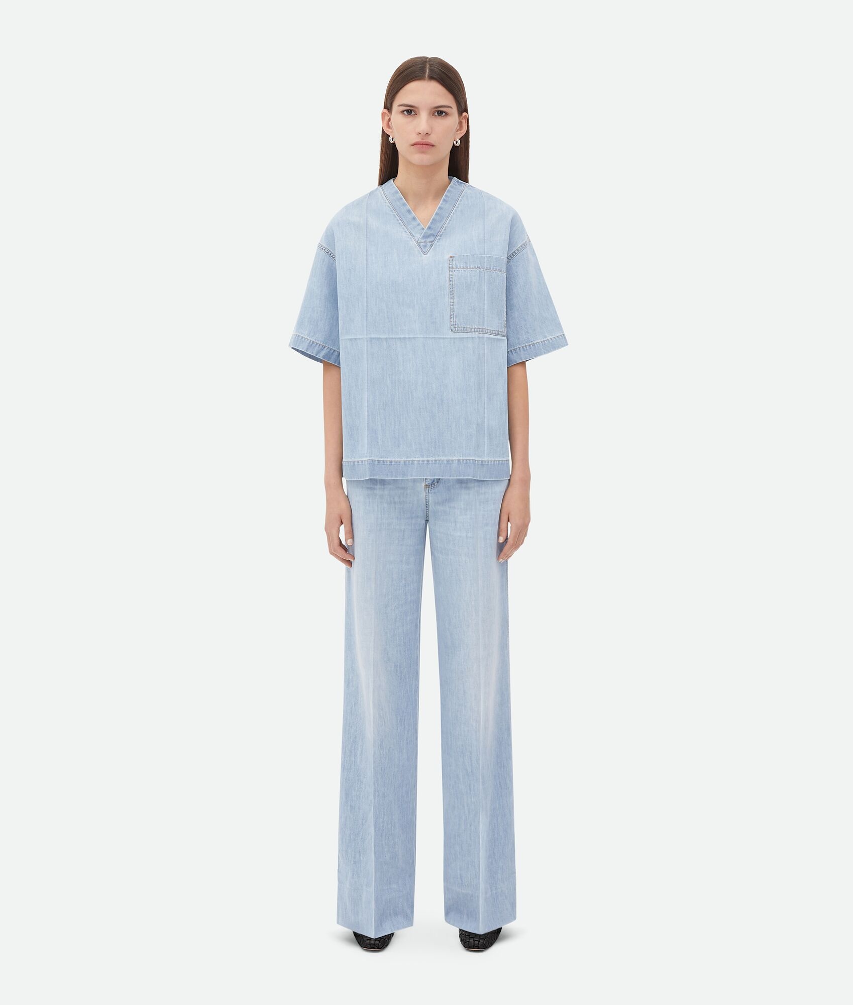 Light Bleached Denim T-Shirt - 4