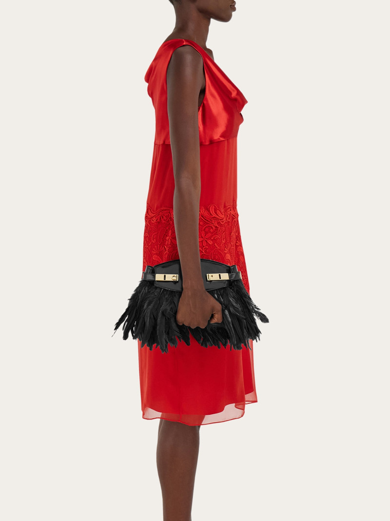 FERRAGAMO Hug soft crossbody bag with feathers (XS) outlook