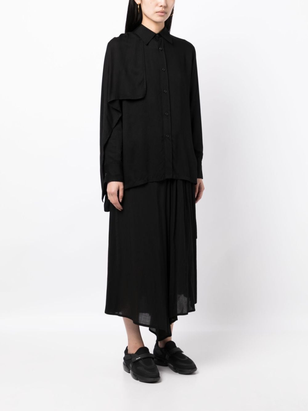 pleated high-low hem shirt - 4