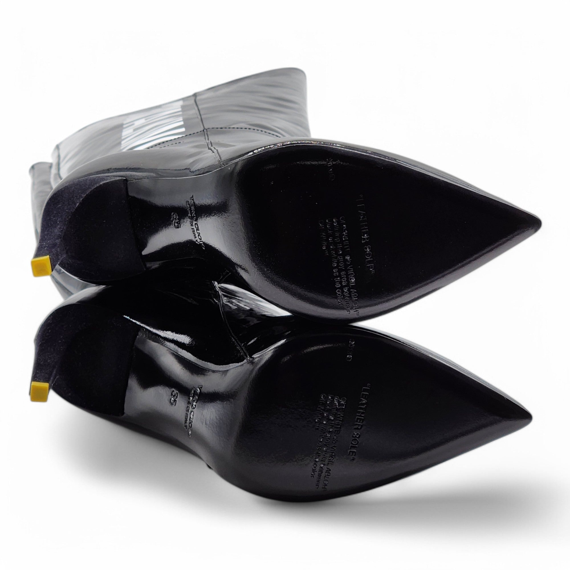 Off-White x Virgil Abloh For Walking Boots 100mm - Patent Leather - Black 35 - 3