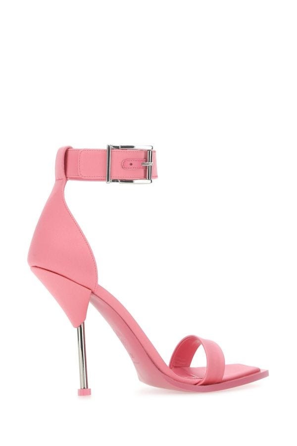 サンダル・ミュール alexander mcqueen Pink satin sandals (734993W4GPA 5482) Alexander McQueen ALEXANDER MCQUEEN Pink Satin Sandals