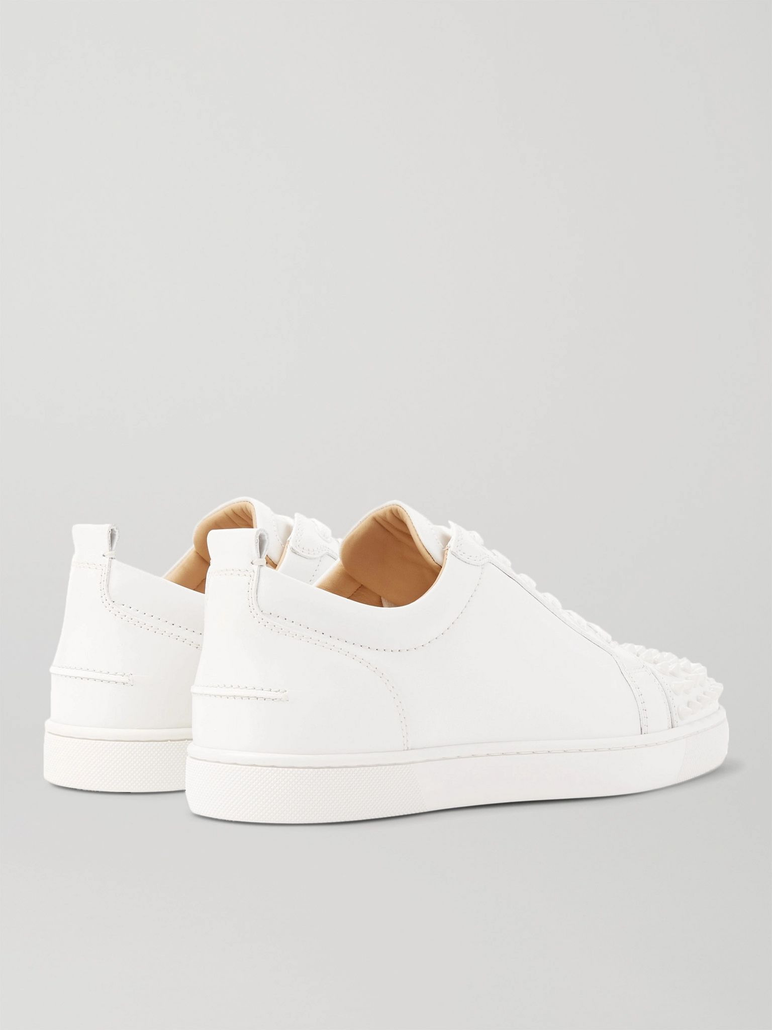 Louis Junior Spikes Cap-Toe Leather Sneakers White - 4