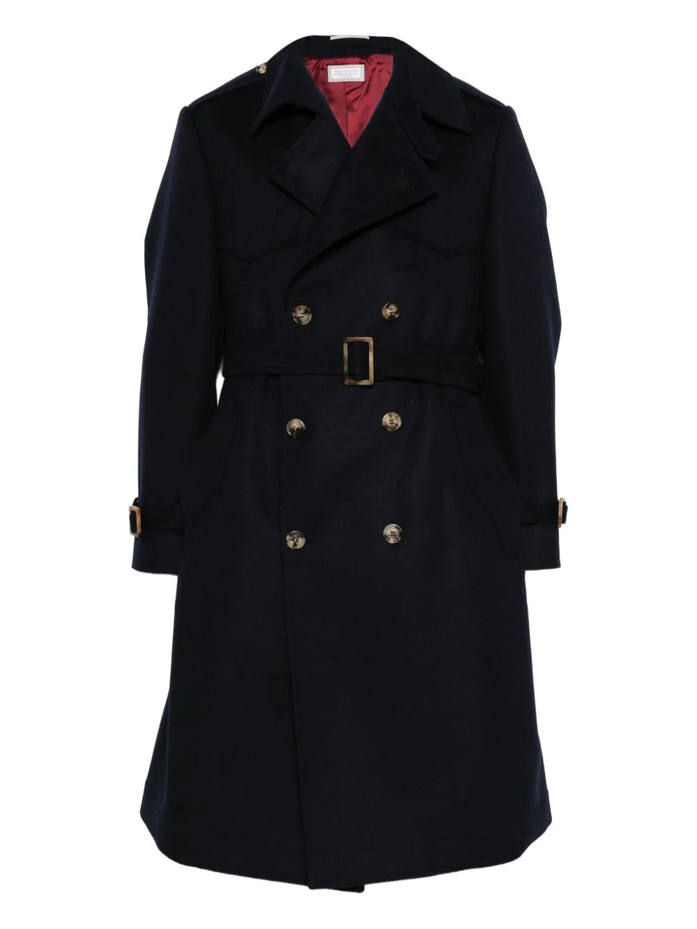 double-breasted belted coat - 1