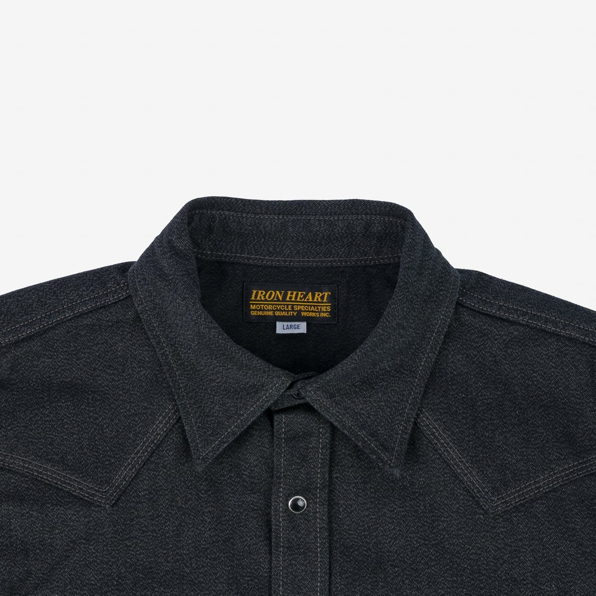 IHSH-367-BLK 10oz Mock Twist Twill Western Shirt - Black - 8