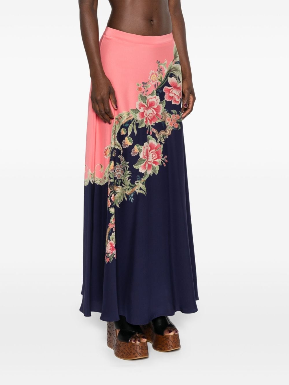 A-line silk midi skirt - 3