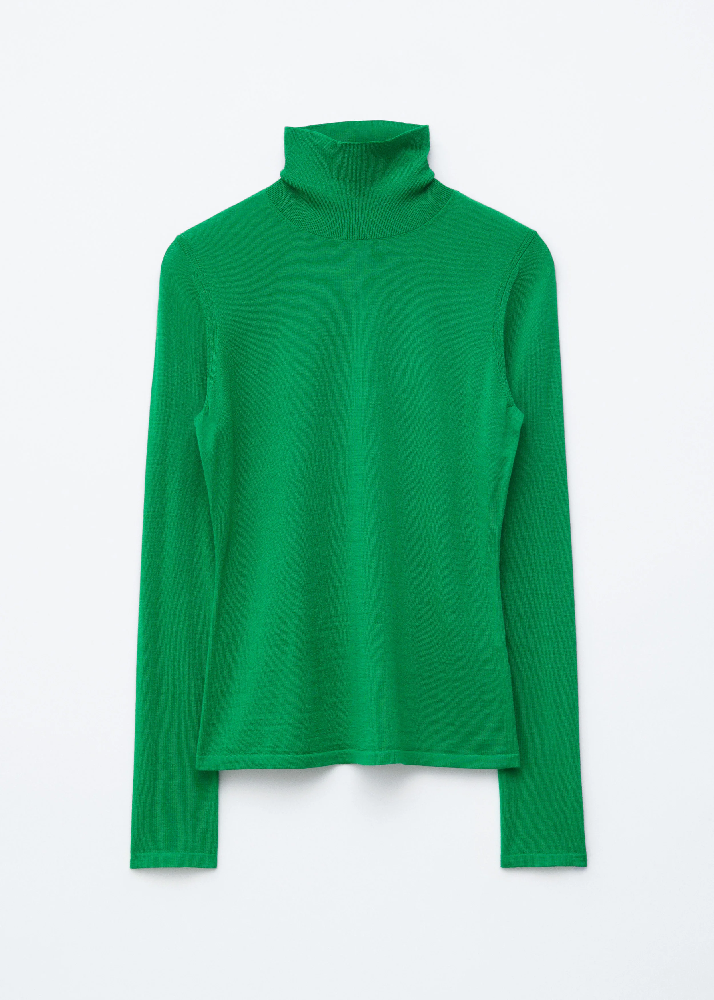 Merino Wool Polo Neck Top - 1