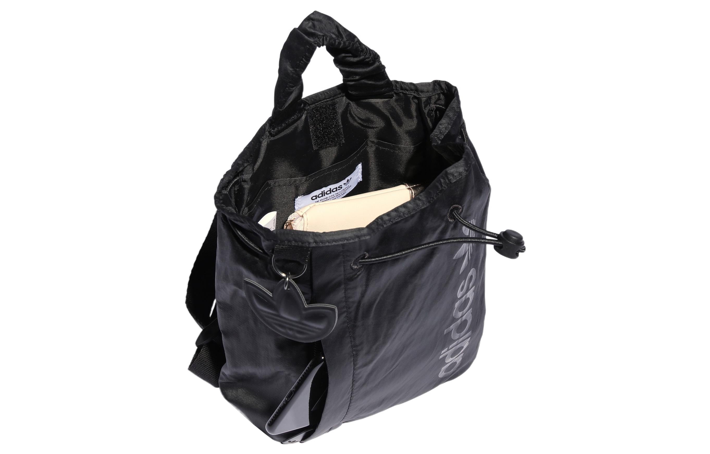 (WMNS) adidas Satin Mini Bucket Backpack 'Black' IB9046 - 4